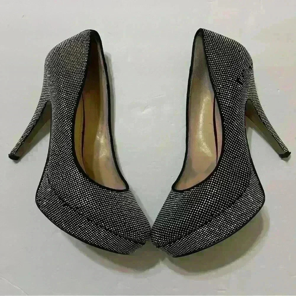 Enzo Angiolini Women Silver Elegant Metallic Platform Pump Heels 10M - Picture 2 of 12